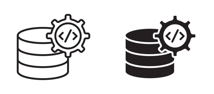 Back end icon flat outline in black