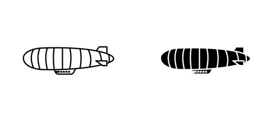 Airship icon flat outline in black © Vince