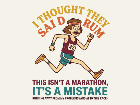 Funny Runner With I Thought They Said Rum Text