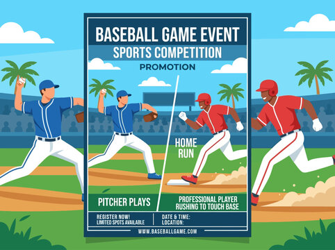 Exciting Baseball Game Event Sports Competition Promotion Flyer Design
