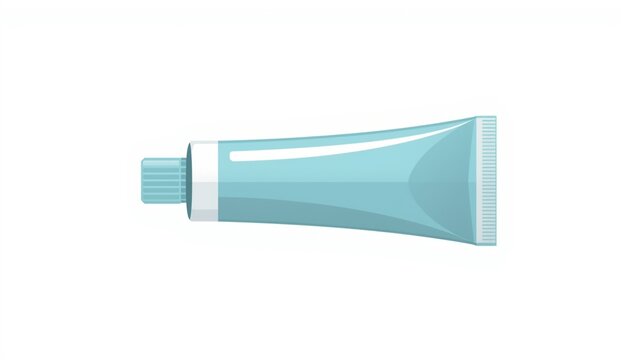 A tube of toothpaste on a plain white background for dental care