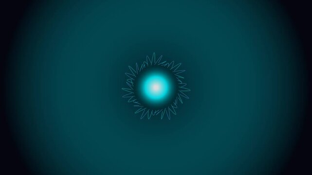 Cyan Electric Cosmic Energy Orb Motion Loop 124