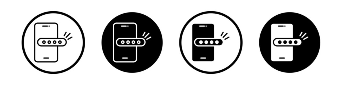 Activation code icon flat outline in black