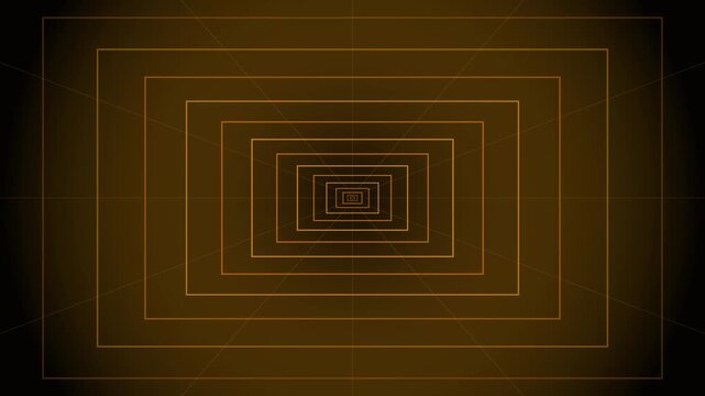 Amber Gold Synthwave Perspective Tunnel Motion Loop 146