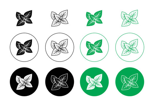Basil icon flat outline in black