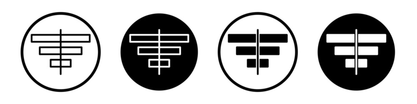 Center align icon flat outline in black