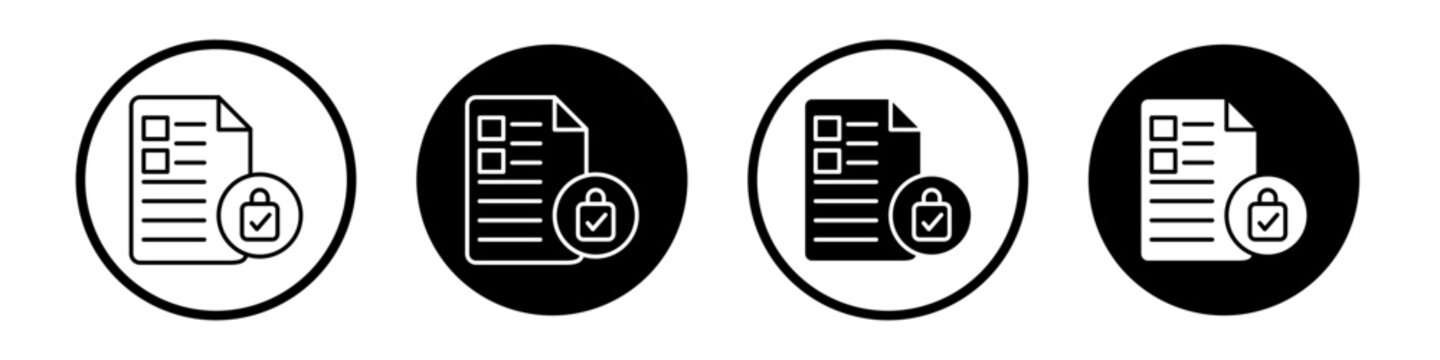 Compliance icon flat outline in black