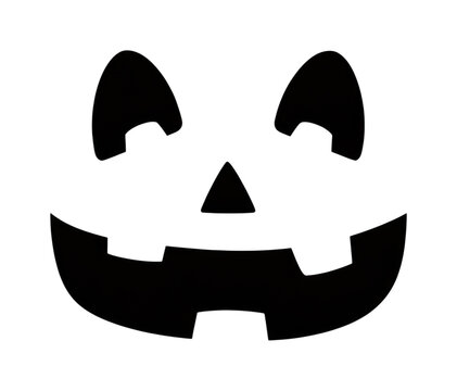 Black Jack-o'-lantern face PNG on a transparent background.