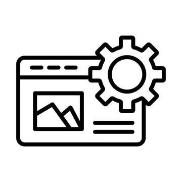 Content management icon flat outline in black