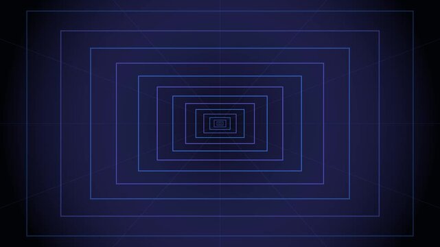 Deep Cobalt Synthwave Perspective Tunnel Motion Loop 176