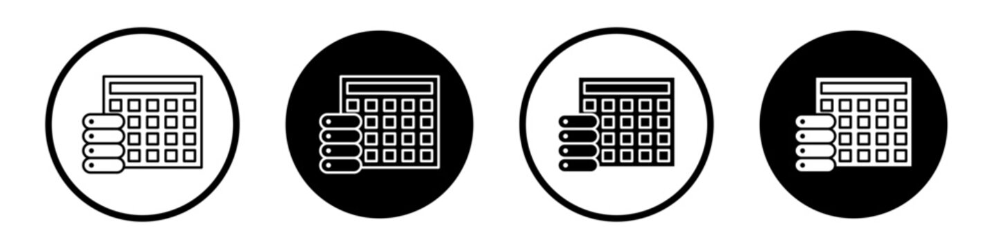 Data table icon flat outline in black