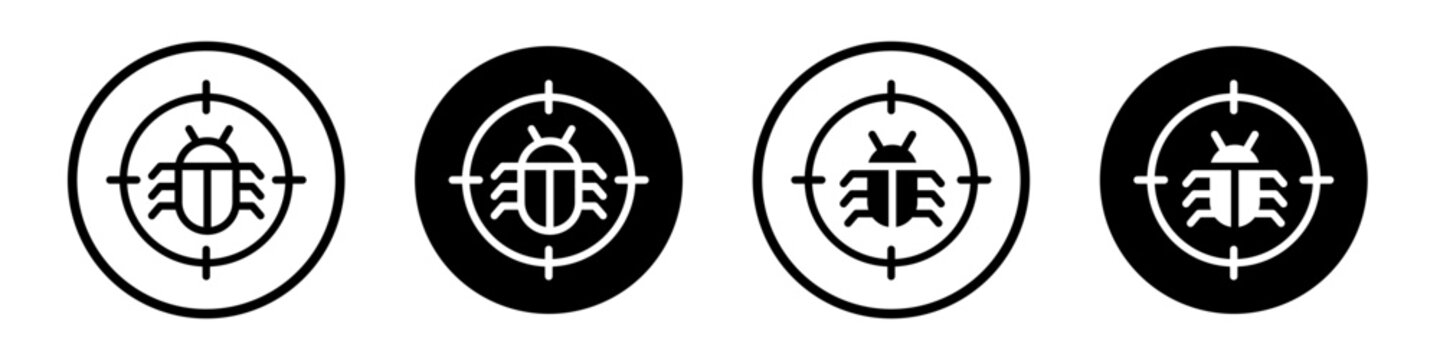 Debug icon flat outline in black