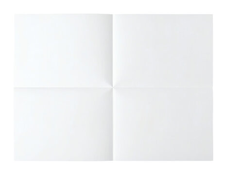 White paper sheet folded in four quadrants showing distinct creases and sharp edges with a clean minimalist aesthetic&nbsp;