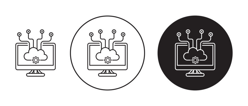 edge computing icon flat outline in black