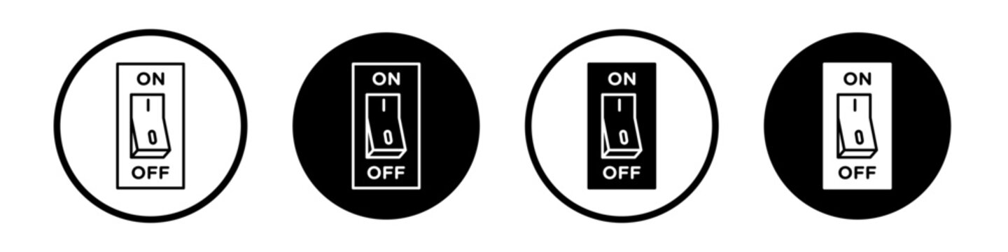 Electric switch icon flat outline in black