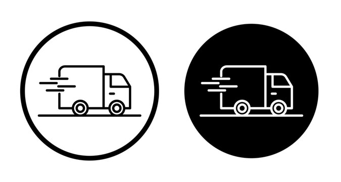 Express delivery icon flat outline in black