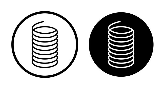 Flexible spring icon flat outline in black