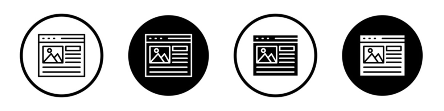 Front end development icon flat outline in black