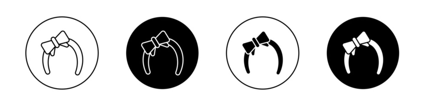 Hair tie icon flat outline in black
