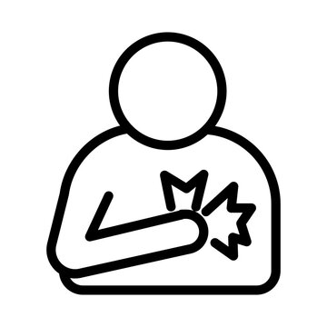 Heart attack icon flat outline in black