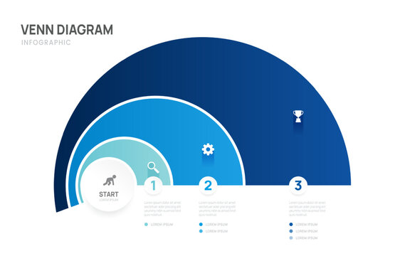 3 step diagram business infographic Semi circular chart template, presentation with icon elements vector illustration.