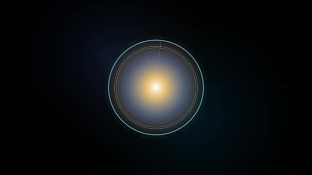 Abstract optical lens flare, glowing circular light leak, cinematic sci-fi background