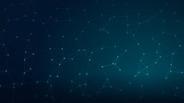 Abstract digital background with glowing light connections and nodes, concept for global network communication, futuristic data visualization, science technology presentation and modern corporate web
