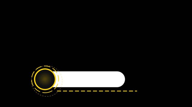 Minimalist graphic element with golden circular frame and white bar, concept for professional lower third broadcast design, corporate video presentation, news overlay and digital media content