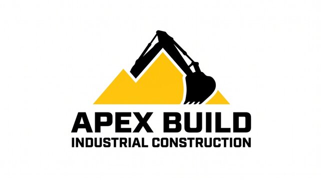 Excavator and Mountain Build Logo