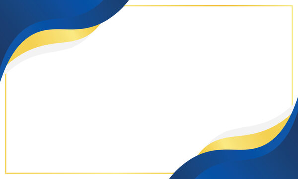 Abstract Blue Gold Wavy Frame Design for Professional Background