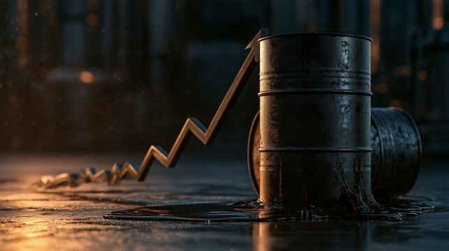 Crude Oil Price Collapse Concept - Black Oil Barrel Positioned for Energy Market Analysis
