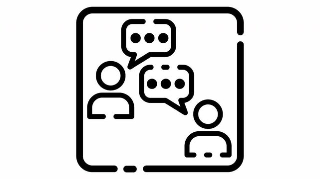 Client chatting video animation representative business and connection communication