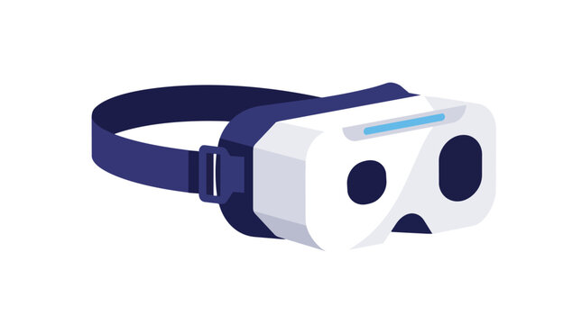 Virtual reality headset vr goggles for metaverse immersive gaming technology in a modern flat vector illustration for digital entertainment