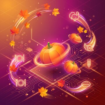 Motion Graphics Concept Background for Thanksgiving Video Animation