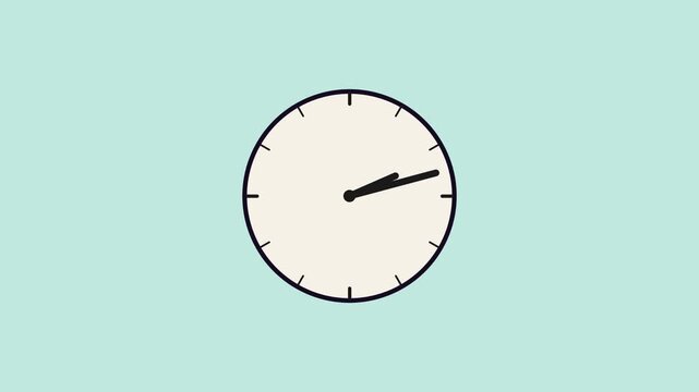 Rotating Clock Hands - Minimalist 2D Flat Animation