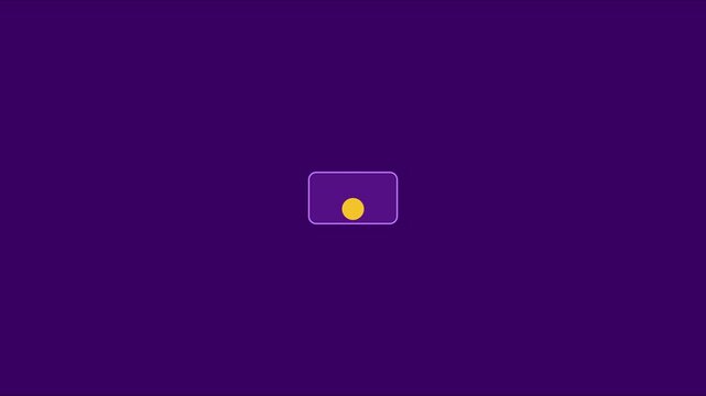 Minimalist abstract motion with pulsing circle and rounded rectangle shape on purple animation 4k background
