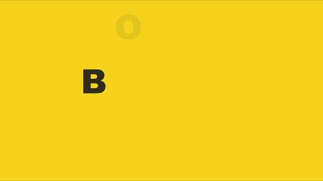 Animated kinetic typography word bound on yellow animation 4k background, for modern motion