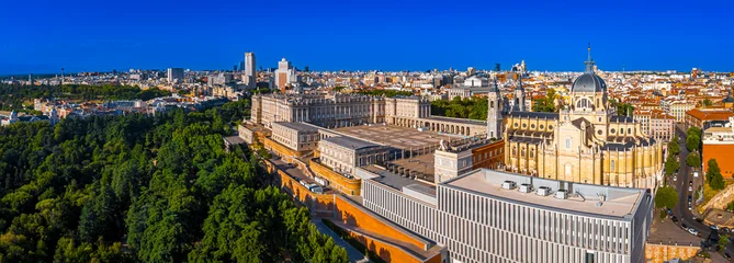 Almudena Cathedral and Royal Palace Architecture in Central Madrid Spain © Alexey Fedorenko