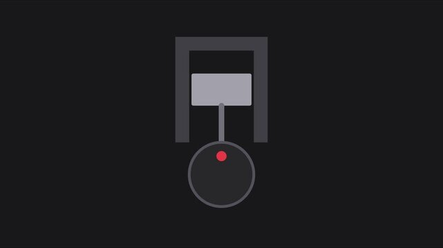 Minimalist mechanical piston animation: industrial engine motion loop 4k