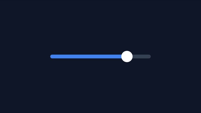 Minimalist ui slider control animation: interactive progress bar for web and app 4k