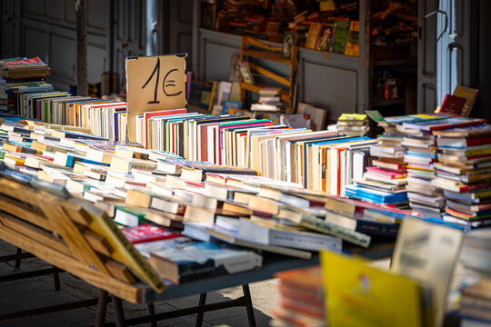 Outdoor Book Stalls Near Prado Museum on Cuesta de Moyano Madrid Spain