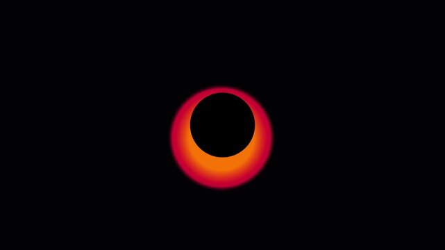 Abstract solar eclipse animation with glowing orange halo and circular data rings 4k abstract animation