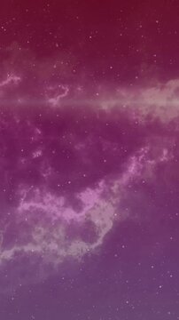Animation of light spots and trails on purple background