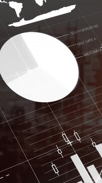 Animation of statistical data processing over grid network against construction site