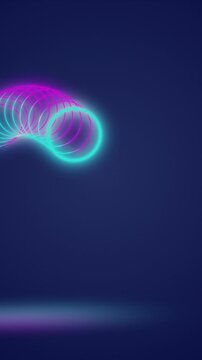 Animation of moving looping circles against abstract background