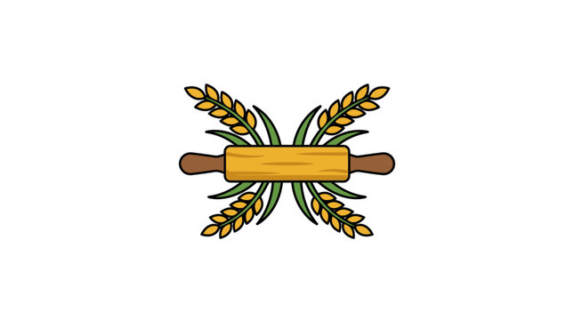 Rolling pin with wheat ears.