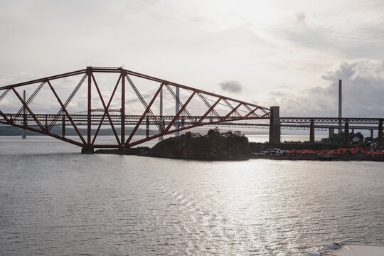 Sailing out of Rosyth into the Firth of Forth with views of the iconic bridges and estuary landscape, August 2026