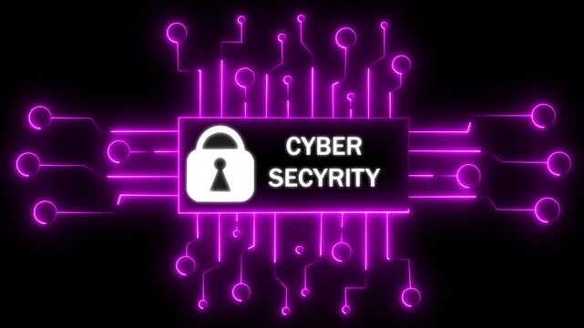 Cyber security and computer data protection with padlock symbol digital concept. Internet technology cyber security concept of protect and scan computer virus attack 