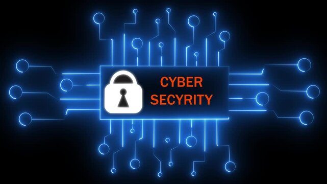 Cyber security and computer data protection with padlock symbol digital concept. Internet technology cyber security concept of protect and scan computer virus attack 