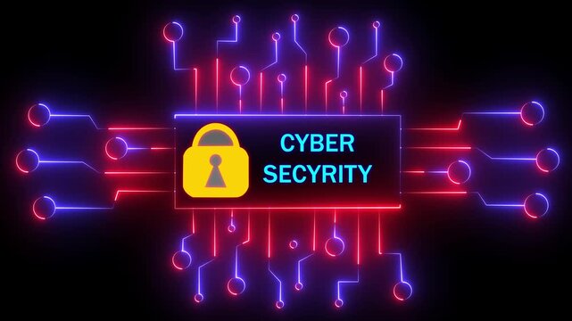 Cyber security and computer data protection with padlock symbol digital concept. Internet technology cyber security concept of protect and scan computer virus attack 